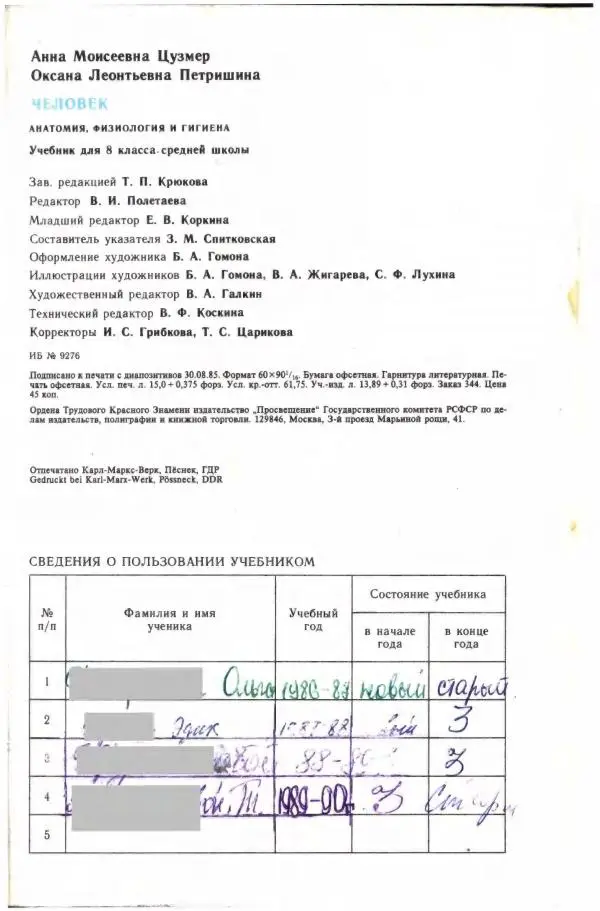 Анна Цузмер - Человек: анатомия, физиология и гигиена. Учебник для 8 класса средней школы - Страница № 235