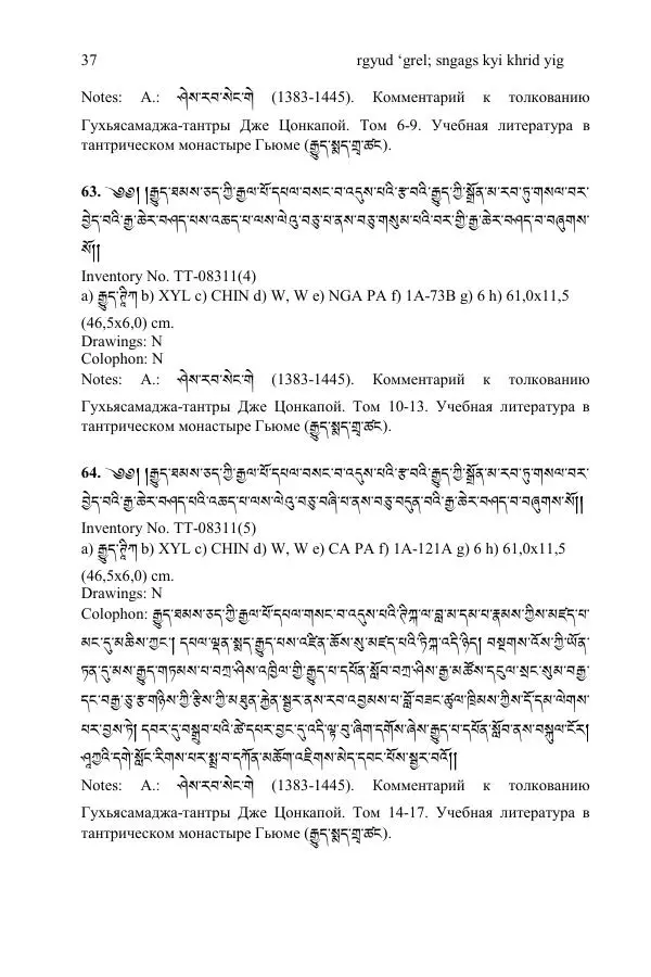  Коллектив авторов - Каталог тибетских тантрических сочинений: ИМБТ СО РАН - Страница № 37