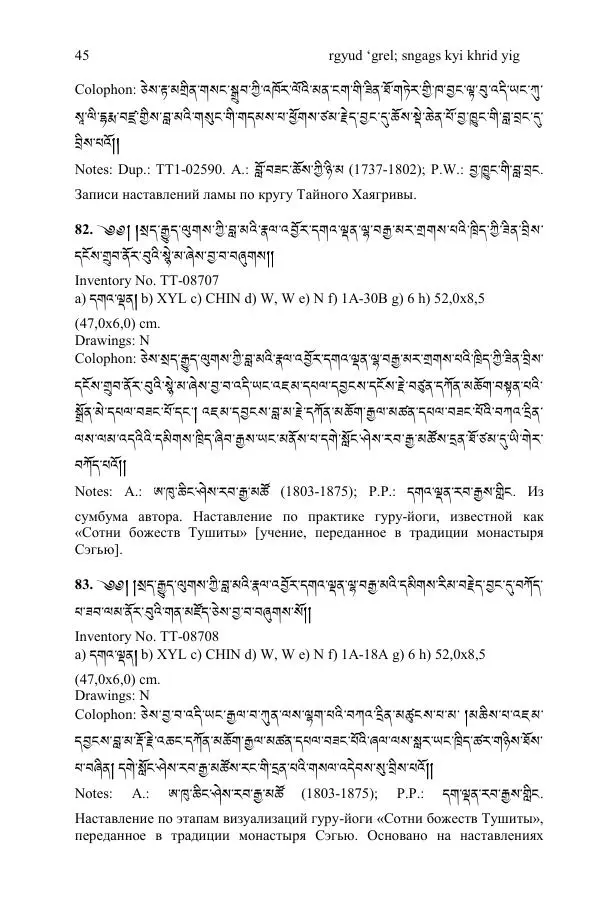 Коллектив авторов - Каталог тибетских тантрических сочинений: ИМБТ СО РАН - Страница № 45