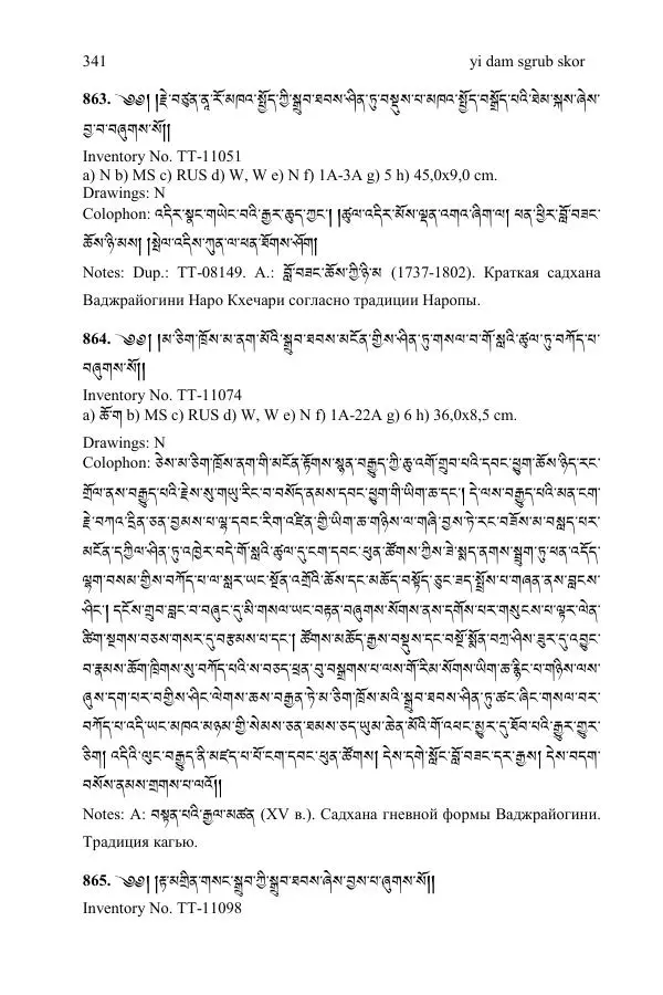  Коллектив авторов - Каталог тибетских тантрических сочинений: ИМБТ СО РАН - Страница № 341