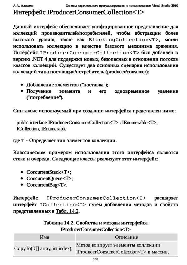 КулЛиб. А. А. Алексеев - Основы параллельного программирования с использованием Visual Studio 2010. Страница № 158