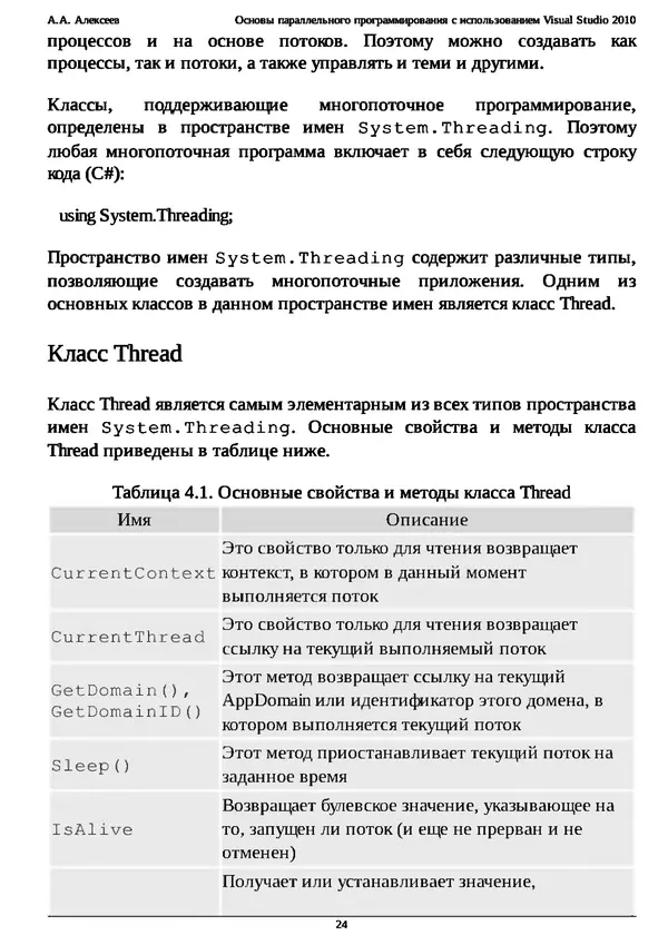 КулЛиб. А. А. Алексеев - Основы параллельного программирования с использованием Visual Studio 2010. Страница № 24