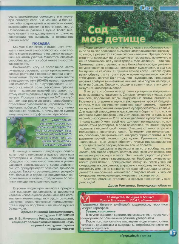 КулЛиб.   журнал Приусадебный - Приусадебный 2014 №7(25). Страница № 17