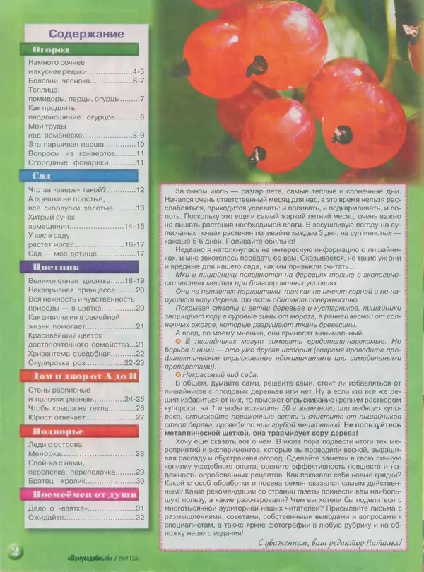 КулЛиб.   журнал Приусадебный - Приусадебный 2014 №7(25). Страница № 2